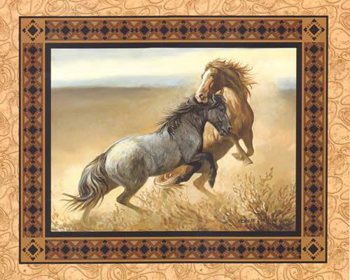 Horses Born to Be Wild Wall Panel